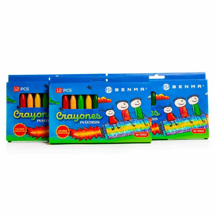 Crayon Pequeño Triangular Benma de 12 Colores